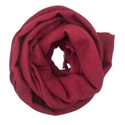 Heritagemoda Women's Red Pure Cashmere Large Scarf In Burgundy – Handwoven Fair Trade