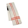 Heritagemoda Women's White / Black / Orange Hand-painted Wool-silk Scarf – Ivory With Burnt Orange & Black Floral In Neutral
