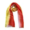 Heritagemoda Yellow / Orange / Red Handmade Ombré Tie-dye Linen Scarf – Pink, Red  And  Yellow