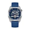 Heritor Automatic Amadeus Semi-skeleton Leather-band Watch In Blue