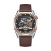 HERITOR AUTOMATIC HERITOR AUTOMATIC AMADEUS SEMI-SKELETON LEATHER-BAND WATCH