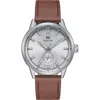 Heritor Automatic Argento Leather-band Watch In Brown