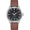 Heritor Automatic Argento Leather-band Watch In Brown