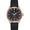 Heritor Automatic Argento Leather-band Watch In Black