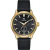 Heritor Automatic Argento Leather-band Watch In Black