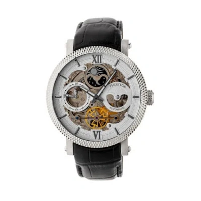 Heritor Automatic Aries Skeleton Dial Bracelet Watch In Black/white