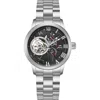 Heritor Automatic August Semi-skeleton Automatic Watch In Black