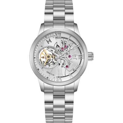 Heritor Automatic August Semi-skeleton Automatic Watch In Silver-black