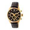 Heritor Automatic Benedict Leather-band Watch With Day & Date In Gold