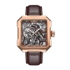 Heritor Automatic Campbell Leather-band Skeleton Watch In Blue