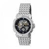 Heritor Automatic Carter Mens Skeleton Dial Bracelet Watch-silver Tone/black Watch In Gray