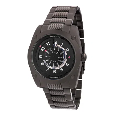 Heritor Automatic Daniels Semi-skeleton Bracelet Watch In Black