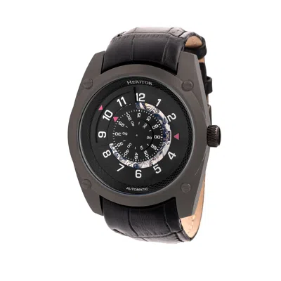 Heritor Automatic Daniels Semi-skeleton Leather-band Watch