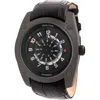 Heritor Automatic Daniels Semi-skeleton Leather-band Watch In Black
