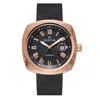 Heritor Automatic Davenport Engraved-case Leather-band Watch W/ Date In Black
