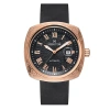Heritor Automatic Davenport Engraved-case Leather-band Watch W/ Date In Black