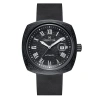 Heritor Automatic Men's Davenport Engraved-case Leather-band Watch With Date - Black In Black