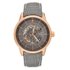 HERITOR AUTOMATIC HERITOR AUTOMATIC DAVIES SEMI-SKELETON LEATHER-BAND WATCH