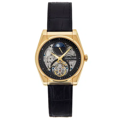 Heritor Automatic Daxton Skeleton Watch - Black/gold