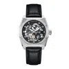 Heritor Automatic Elliott Leather-band Watch In Black
