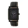 Heritor Automatic Frederick Leather-band Watch In Black
