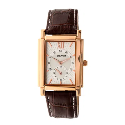 Heritor Automatic Frederick Leather-band Watch In Brown