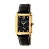 Heritor Automatic Frederick Leather-band Watch In Gold