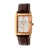 Heritor Automatic Men's Silver / Rose Gold Frederick Leather-band Watch With Seconds Sub-dial - Rose Gold, Silver In Rose Gold/silver