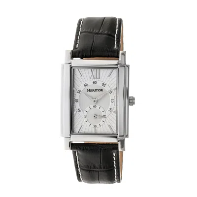 Heritor Automatic Frederick Leather-band Watch In White