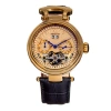 Heritor Automatic Ganzi Semi-skeleton Leather-band Watch In Gold/silver