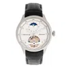 Heritor Automatic Gregory Semi-skeleton Leather-band Watch In Silver