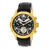 Heritor Automatic Hannibal Semi-skeleton Leather-band Watch In Black