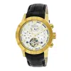 Heritor Automatic Hannibal Semi-skeleton Leather-band Watch In Gold