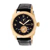 Heritor Automatic Helmsley Semi-skeleton Leather-band Watch In Gold