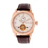 Heritor Automatic Helmsley Semi-skeleton Leather-band Watch In Multi