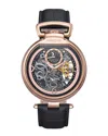 Heritor Automatic Lincoln Leather-band Skeleton Watch With Moon Phase