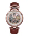 Heritor Automatic Lincoln Leather-band Skeleton Watch With Moon Phase