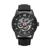 Heritor Automatic Jonas Leather-band Skeleton Watch In Black