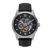 Heritor Automatic Jonas Leather-band Skeleton Watch In Silver