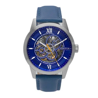 HERITOR AUTOMATIC HERITOR AUTOMATIC JONAS LEATHER-BAND SKELETON WATCH
