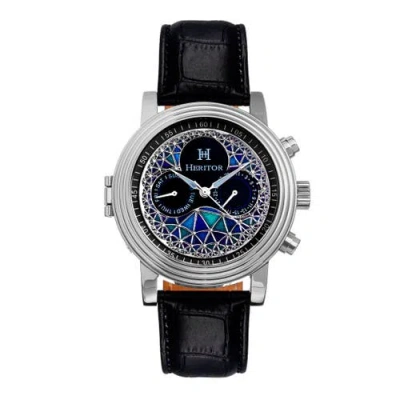 HERITOR AUTOMATIC HERITOR AUTOMATIC LEGACY LEATHER-BAND WATCH W/DAY/DATE