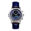 Heritor Automatic Legacy Leather-band Watch With Day & Date In Silver/blue