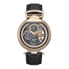 Heritor Automatic Lincoln Leather-band Skeleton Watch With Moon Phase In Gold