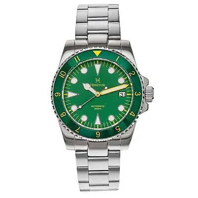 Pre-owned Heritor Automatic Luciano Bracelet Watch W/date - Green