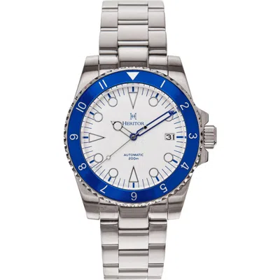 Heritor Automatic Luciano Bracelet Watch W/date In Blue/white