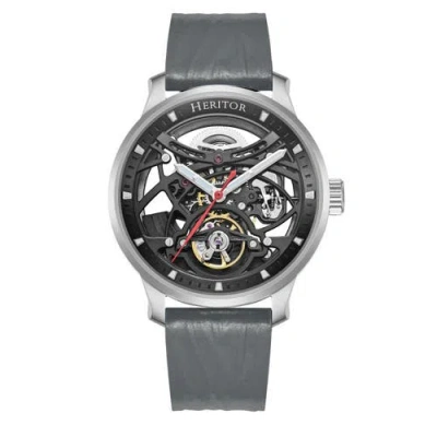 Heritor Automatic Marcell Skeleton Dial Automatic Watch In Grey