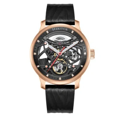Heritor Automatic Marcell Skeleton Dial Automatic Watch In Rose Gold