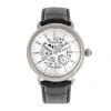 Heritor Automatic Men's Mattias Semi-skeleton Leather-band Watch With Date - Silver In Silver