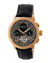 Heritor Automatic Aura Men's Semi-skeleton Leather-band Watch