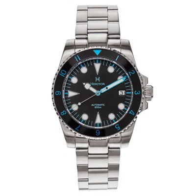 Heritor Automatic Men's Black / Blue Luciano Bracelet Watch With Date - Black, Blue In Gray